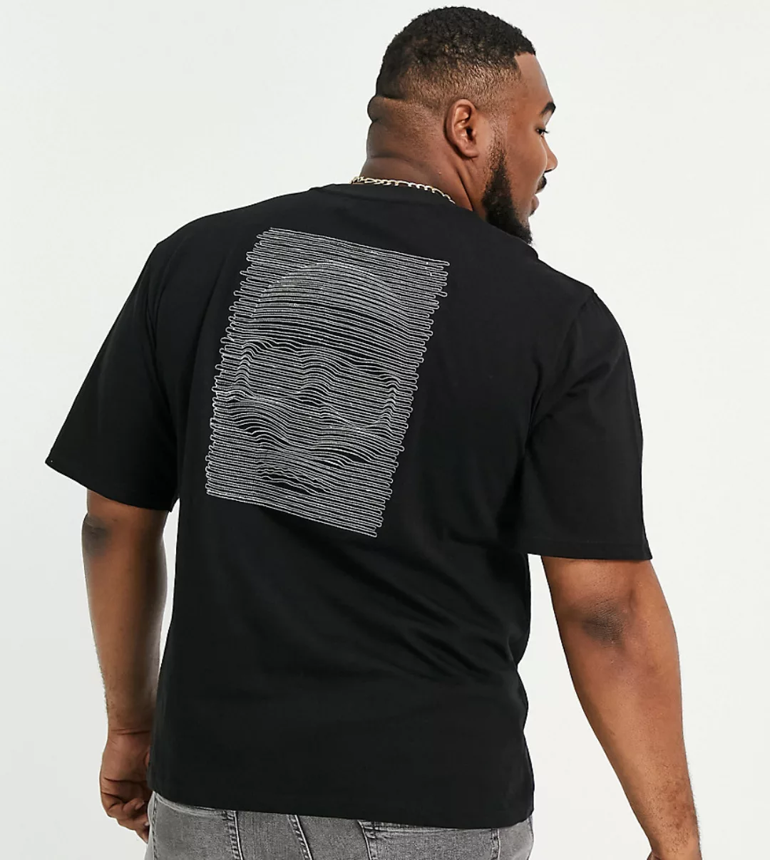 Bolongaro Trevor Plus – T-Shirt mit Stehkragen und Stickerei hinten-Schwarz günstig online kaufen