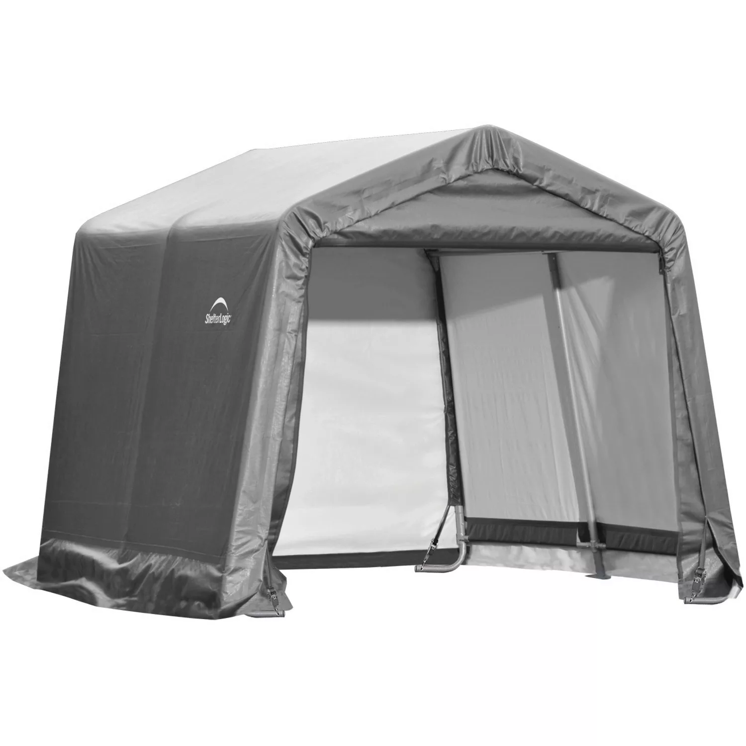 Shelter Logic Metall-Gerätehaus Grau 9 m² günstig online kaufen