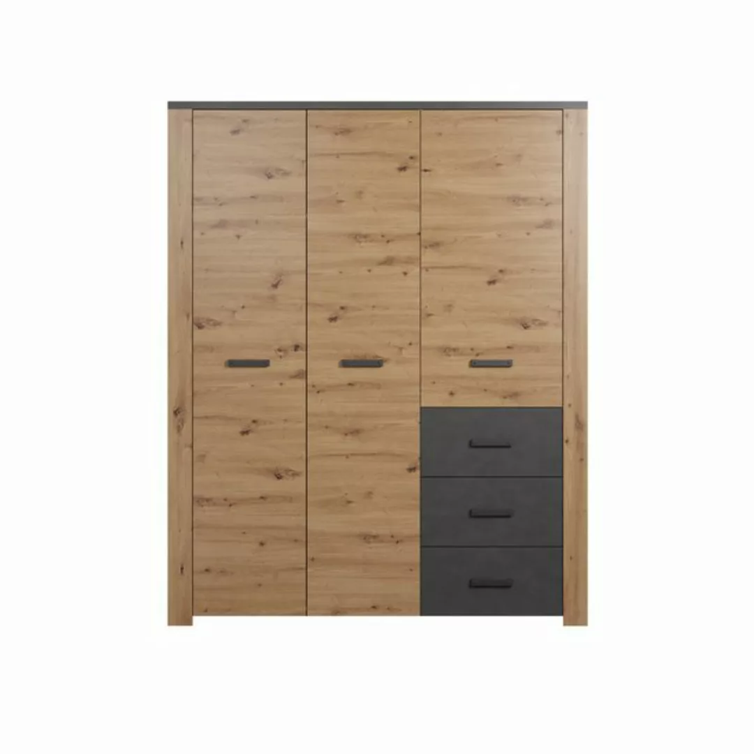 trendteam Kleiderschrank Mehrzweckschrank Garderobenschrank Natur/Anthrazit günstig online kaufen