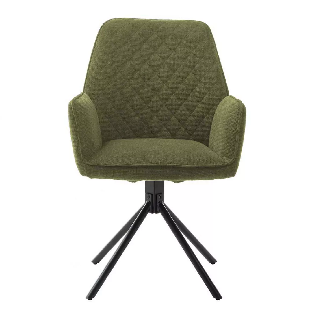 Esstisch Stühle in Oliv Grün Chenillegewebe drehbar (2er Set) günstig online kaufen