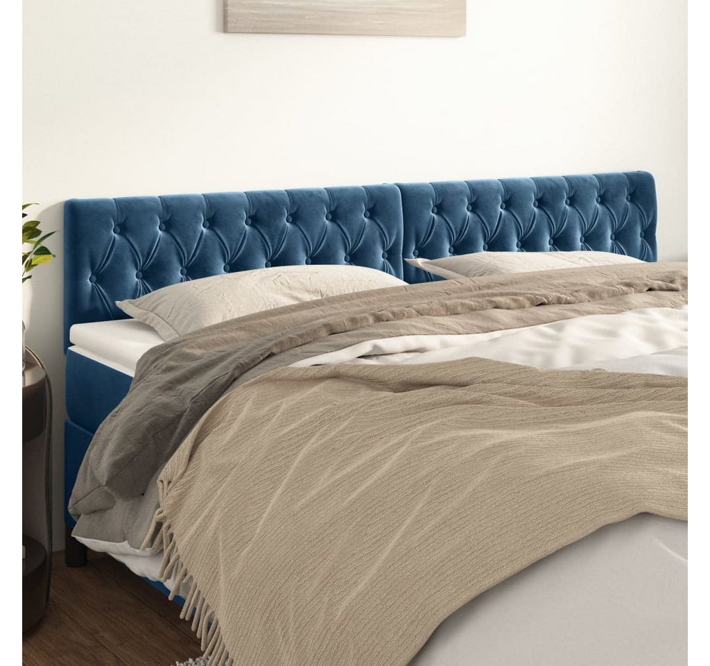 vidaXL Bett, Kopfteile 2 Stk. Dunkelblau 90x7x78/88 cm Samt günstig online kaufen