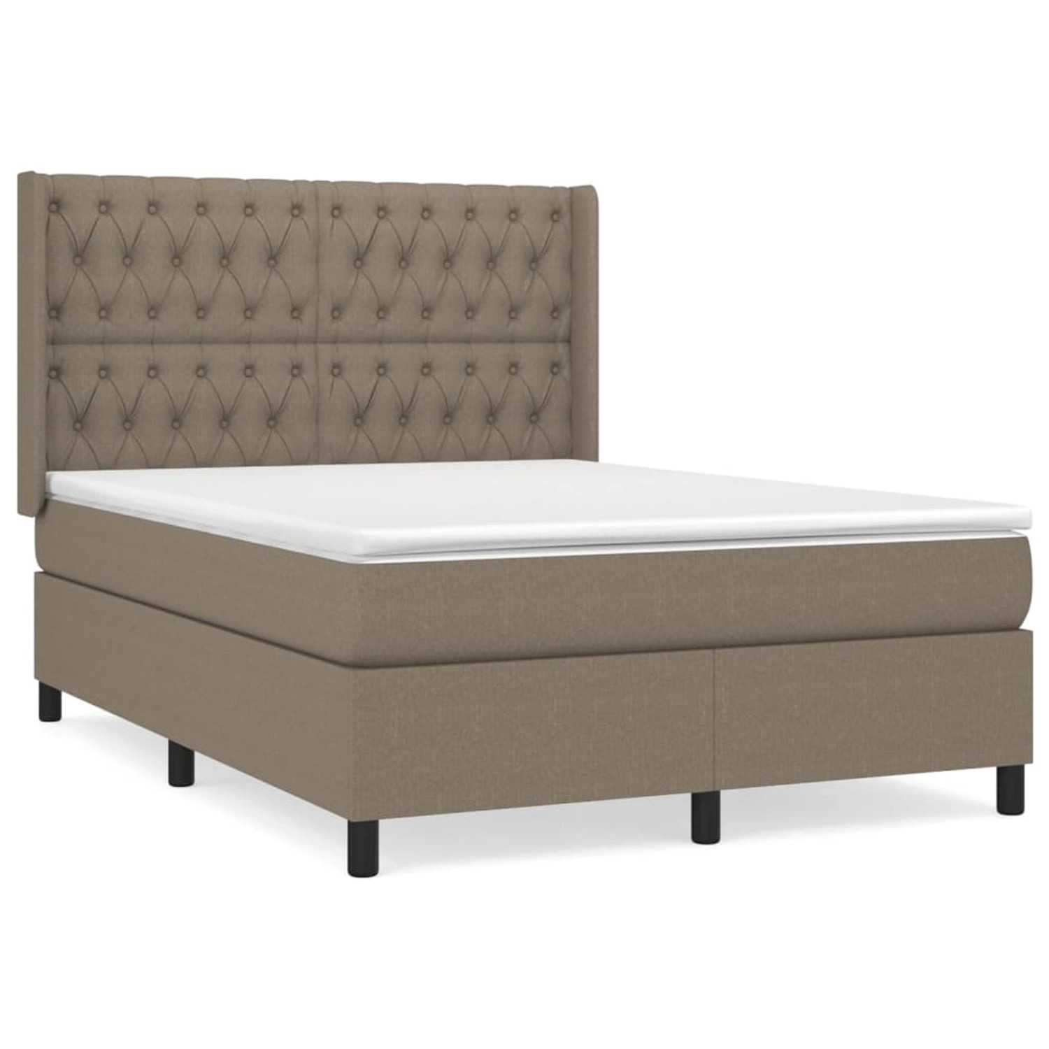 vidaXL Boxspringbett mit Matratze Taupe 140x200 cm Stoff1468290 günstig online kaufen