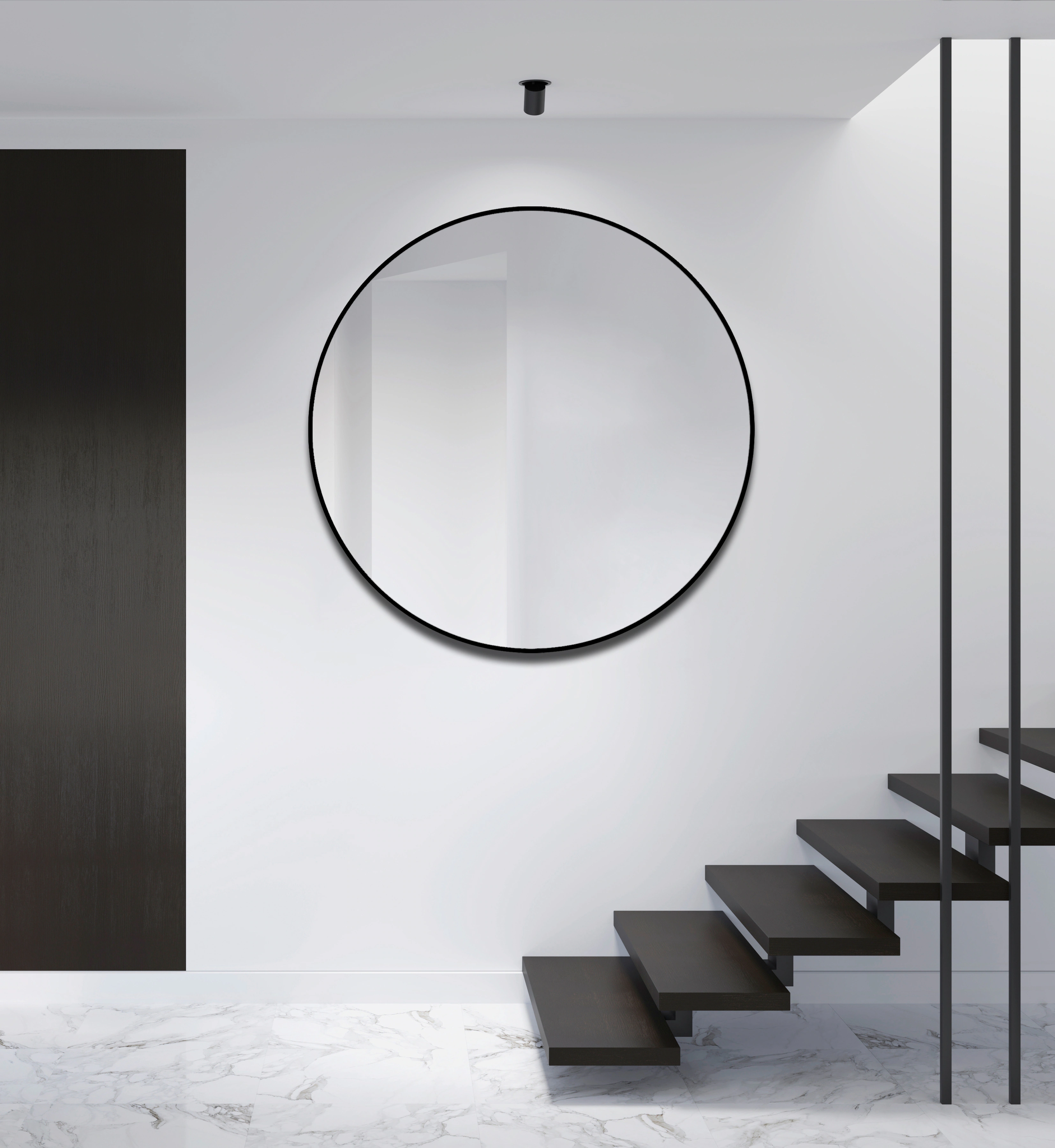 Talos Wandspiegel, dekorativer runder Spiegel mit Aluminiumrahmen, Ø 120 cm günstig online kaufen