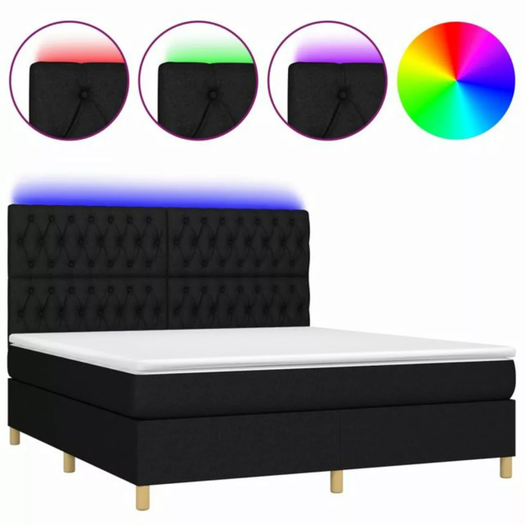 vidaXL Boxspringbett Bett Boxspringbett mit Matratze & Topper & LED (180 x günstig online kaufen