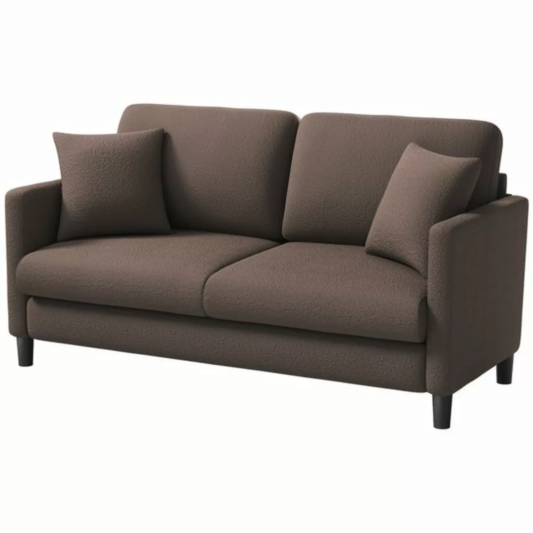 OUNUO Sofa 2-Sitzer Modernes Polstersofa Couch mit 2 Zierkissen 150cm Sofa günstig online kaufen