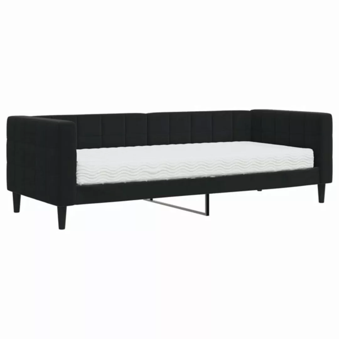 vidaXL Bett, Tagesbett mit Matratze Schwarz 80x200 cm Samt günstig online kaufen