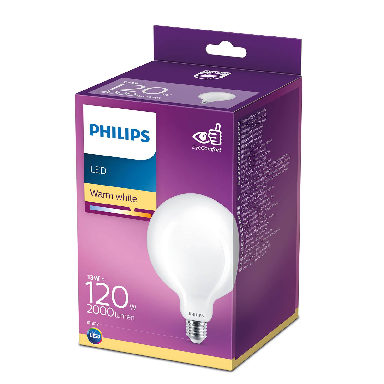 Philips LED Classic Globelampe E27 G120 13W matt günstig online kaufen
