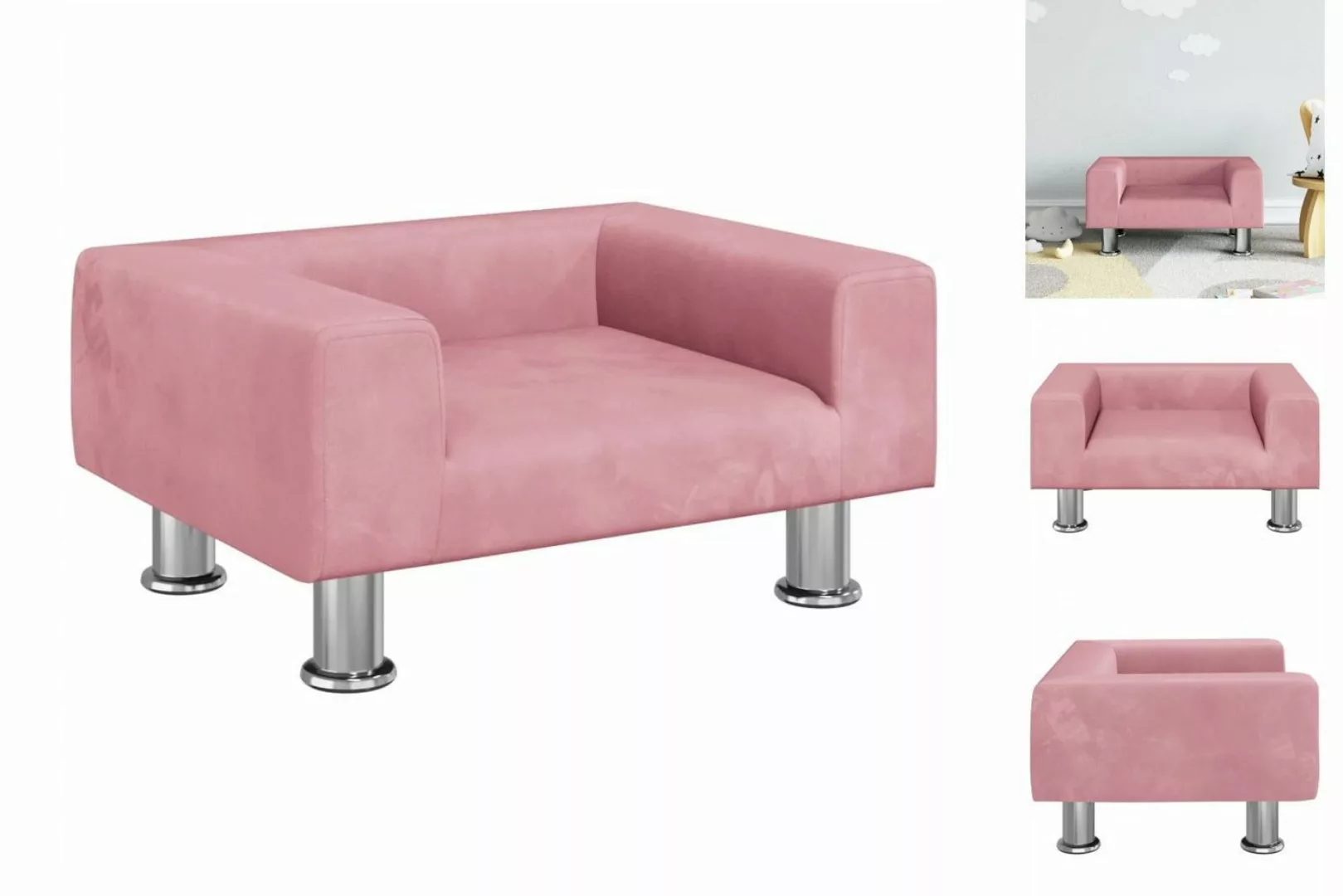 vidaXL Kindersofa Kindersofa Rosa 50x40x26,5 cm Samt Kindercouch Kindermöbe günstig online kaufen