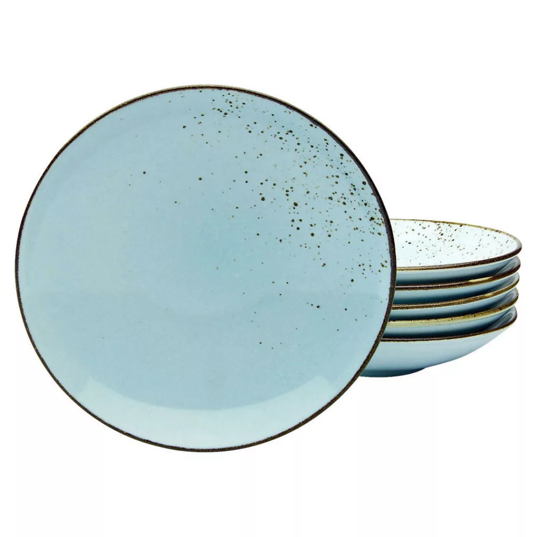 CreaTable Suppenteller NATURE COLLECTION hellblau Steinzeug D: ca. 22 cm günstig online kaufen