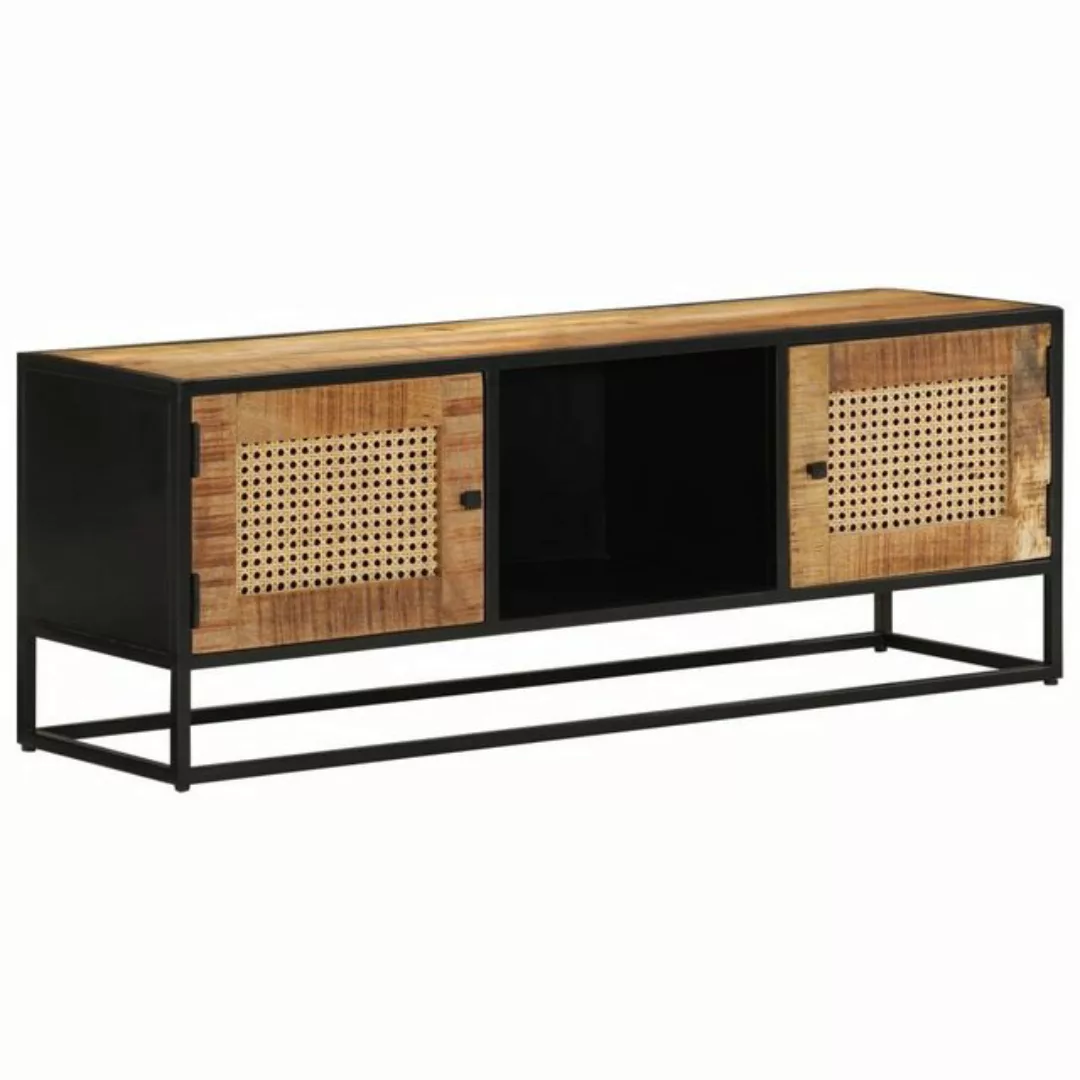 furnicato TV-Schrank 110x30x40 cm Raues Massivholz Mango & Eisen (1-St) günstig online kaufen