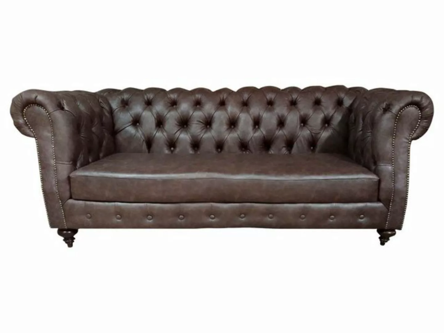 Xlmoebel Sofa Chesterfield 3-Sitzer Sofa Echtleder Couch Braun Möbel, Herge günstig online kaufen