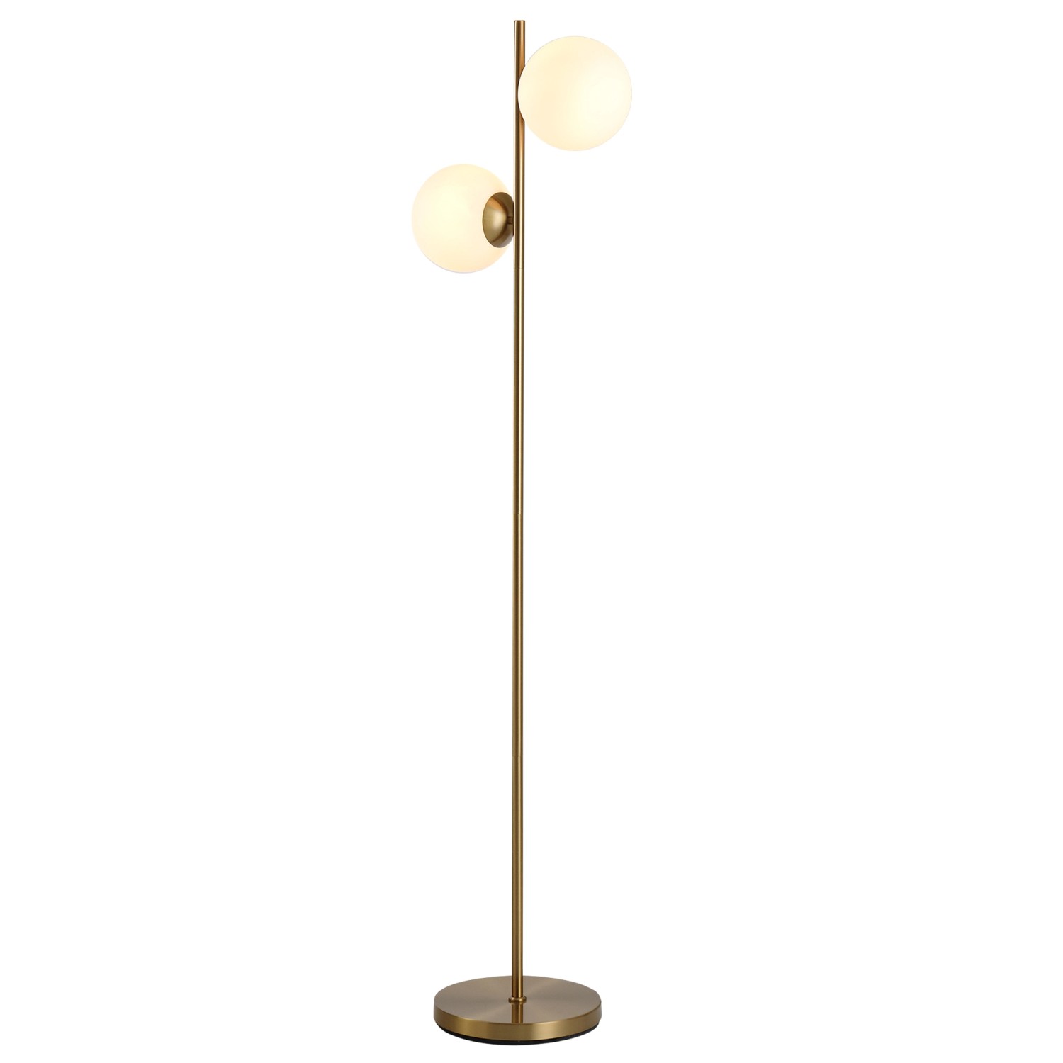 HOMCOM Stehlampe 2-Teiliger Glas-Lampenschirm Stahl Glas 39 x 28 x 165cm günstig online kaufen
