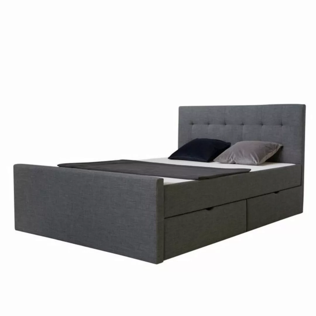 Homestyle4u Polsterbett mit 4 Bettkasten 140x200 Doppelbett inkl. Lattenros günstig online kaufen