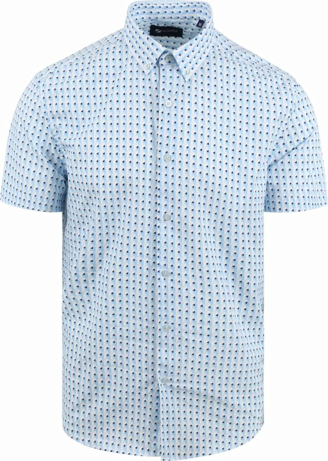 Suitable Short Sleeve Hemd Druck Blau - Größe XXL günstig online kaufen