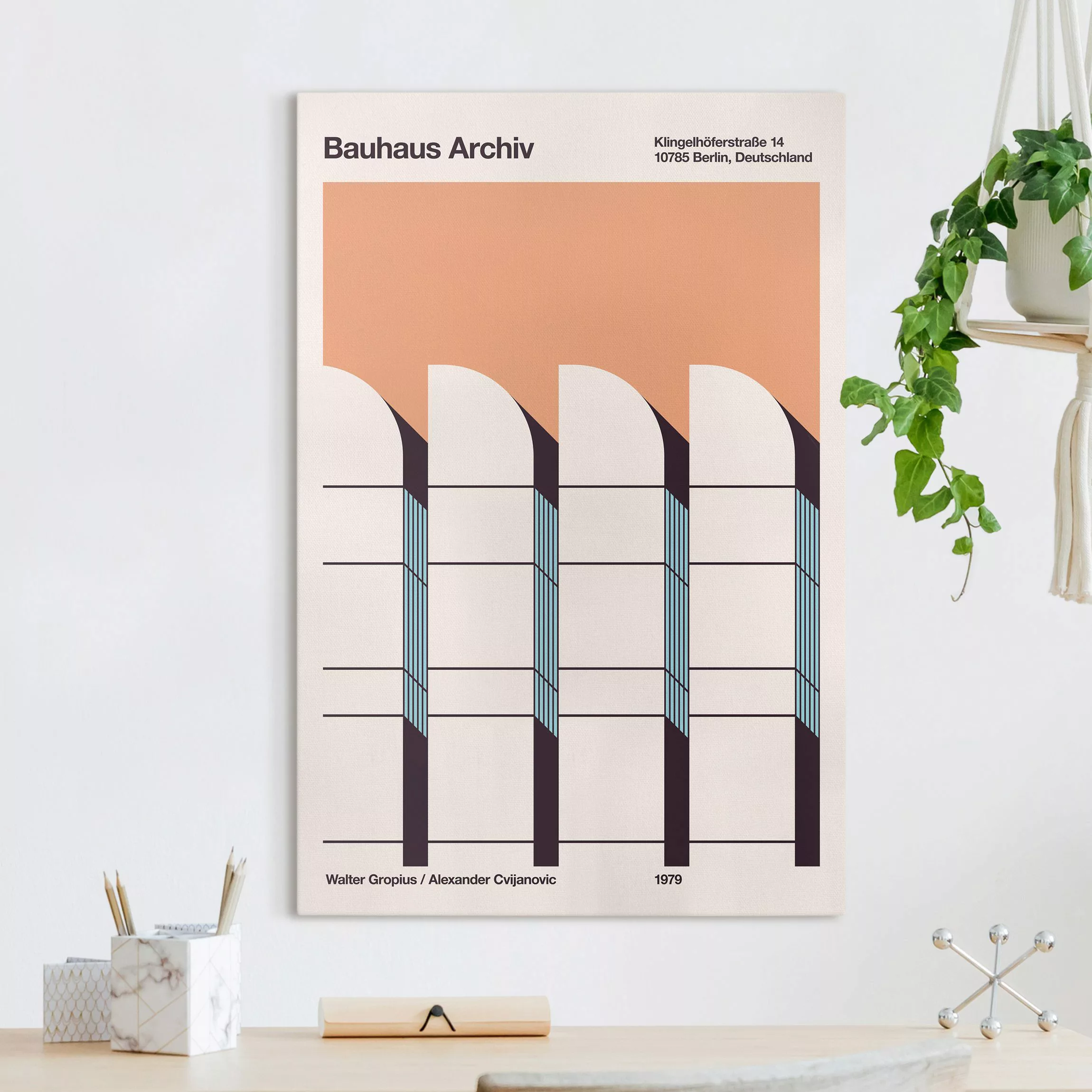 Leinwandbild Bauhaus Archiv - Plakat günstig online kaufen