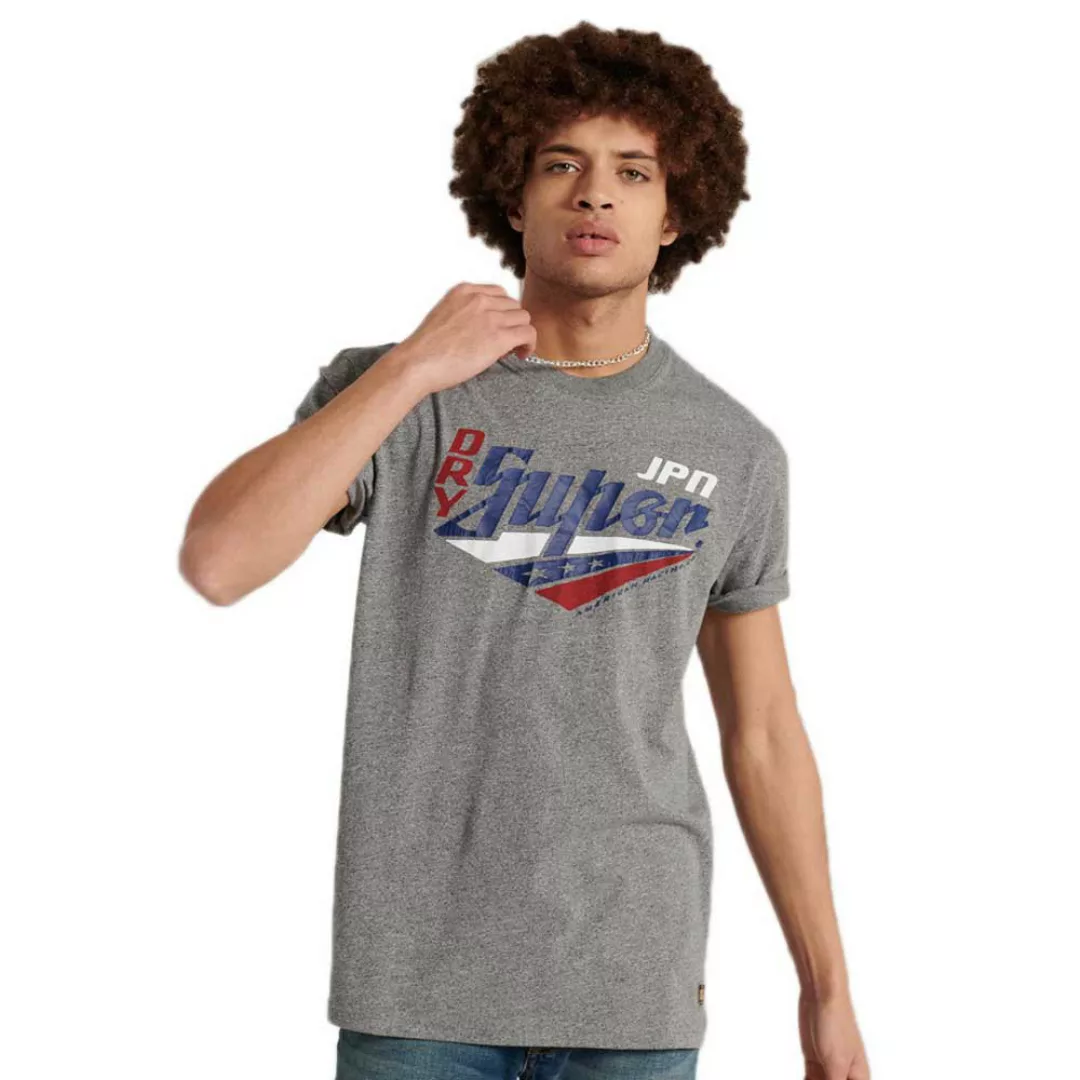 Superdry Boho Box Fit Graphic Kurzarm T-shirt S Grey Slub günstig online kaufen