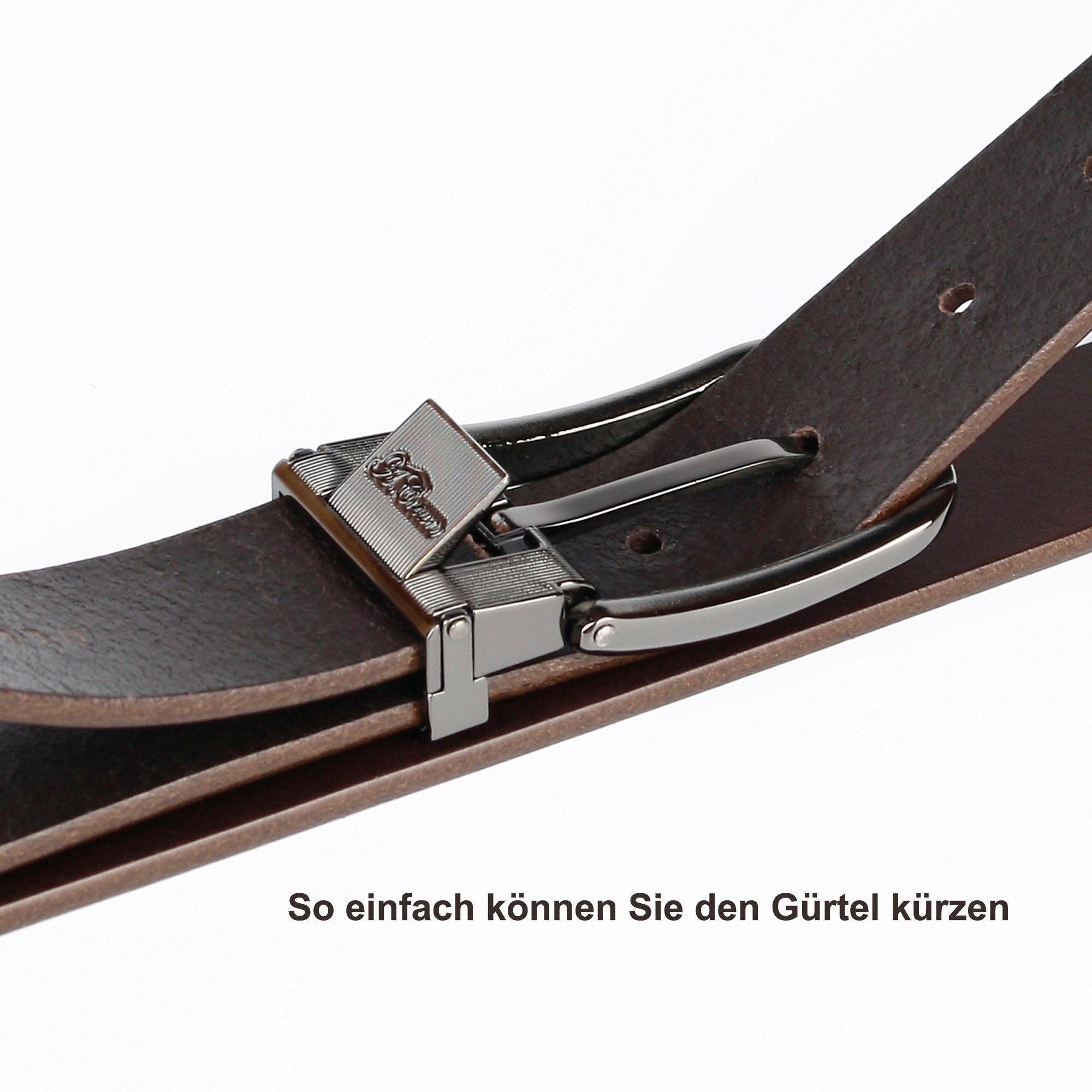 Anthoni Crown Ledergürtel, mit hochwertiger silberfarbener Schließe günstig online kaufen