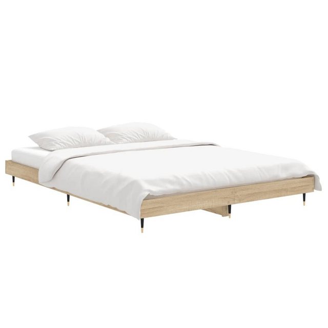 furnicato Bettgestell Sonoma-Eiche 135x190 cm Holzwerkstoff (1-tlg) günstig online kaufen