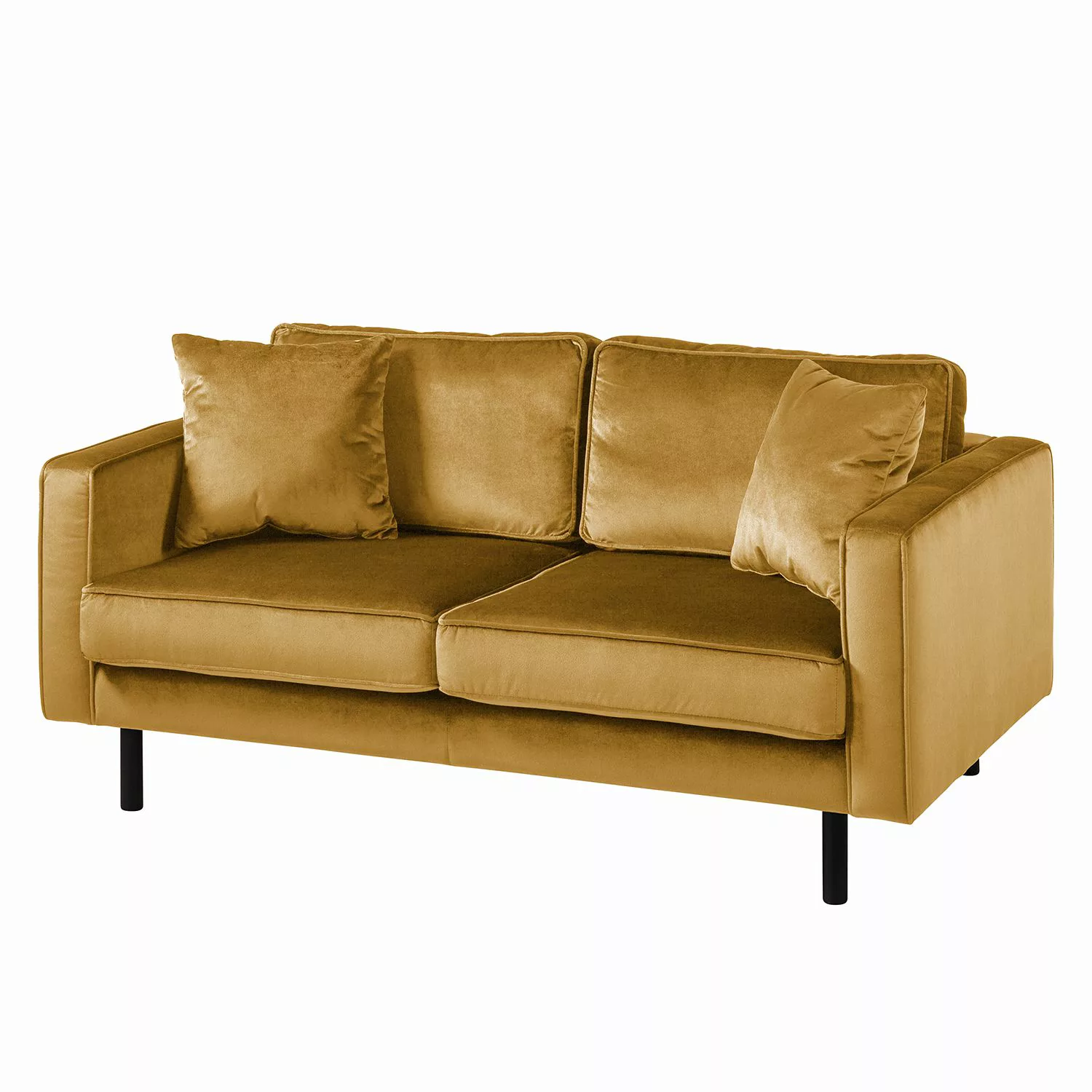 home24 Eva Padberg Collection Sofa Edina 2-Sitzer Honig Samt 167x81x96 cm günstig online kaufen