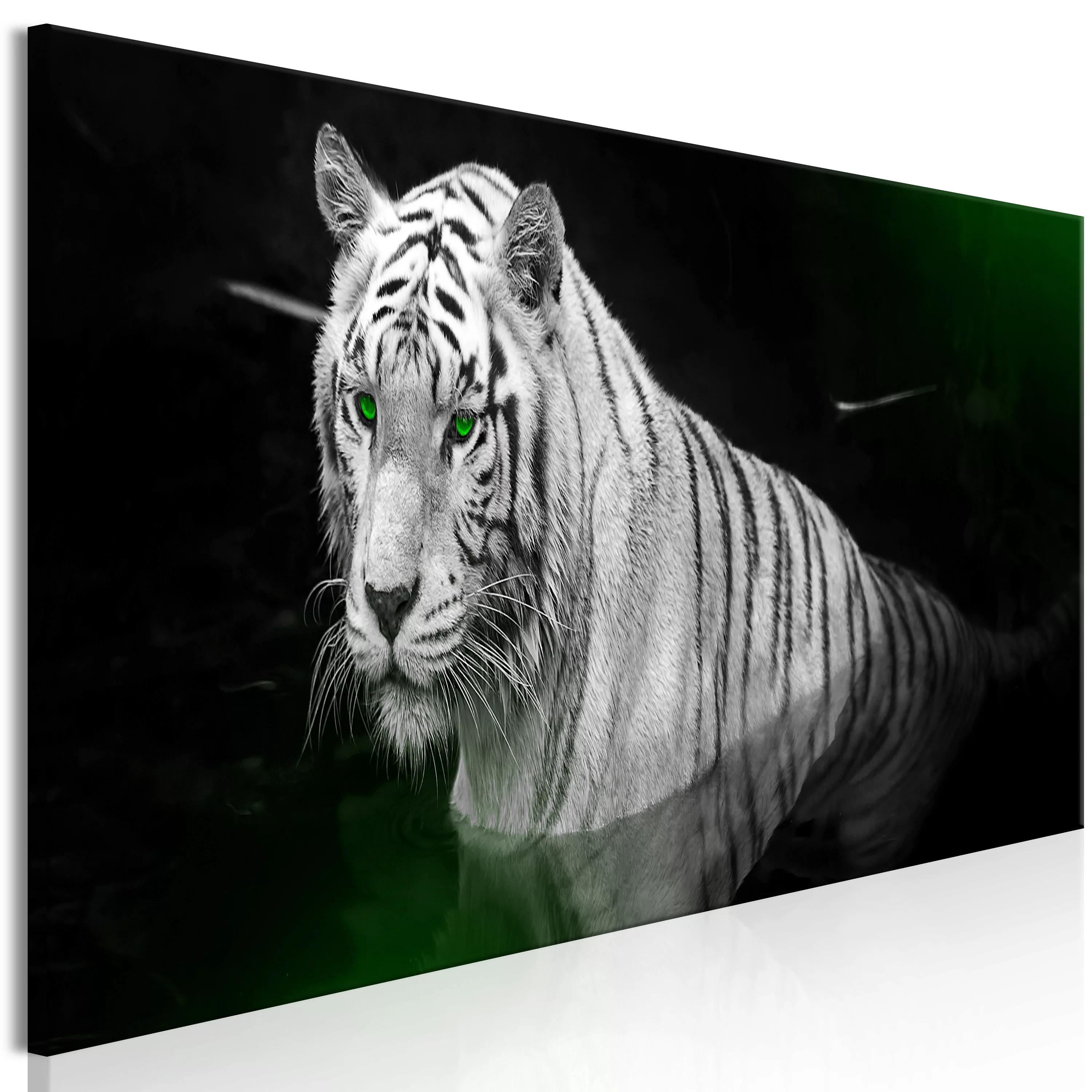 Wandbild - Shining Tiger (1 Part) Green Narrow günstig online kaufen