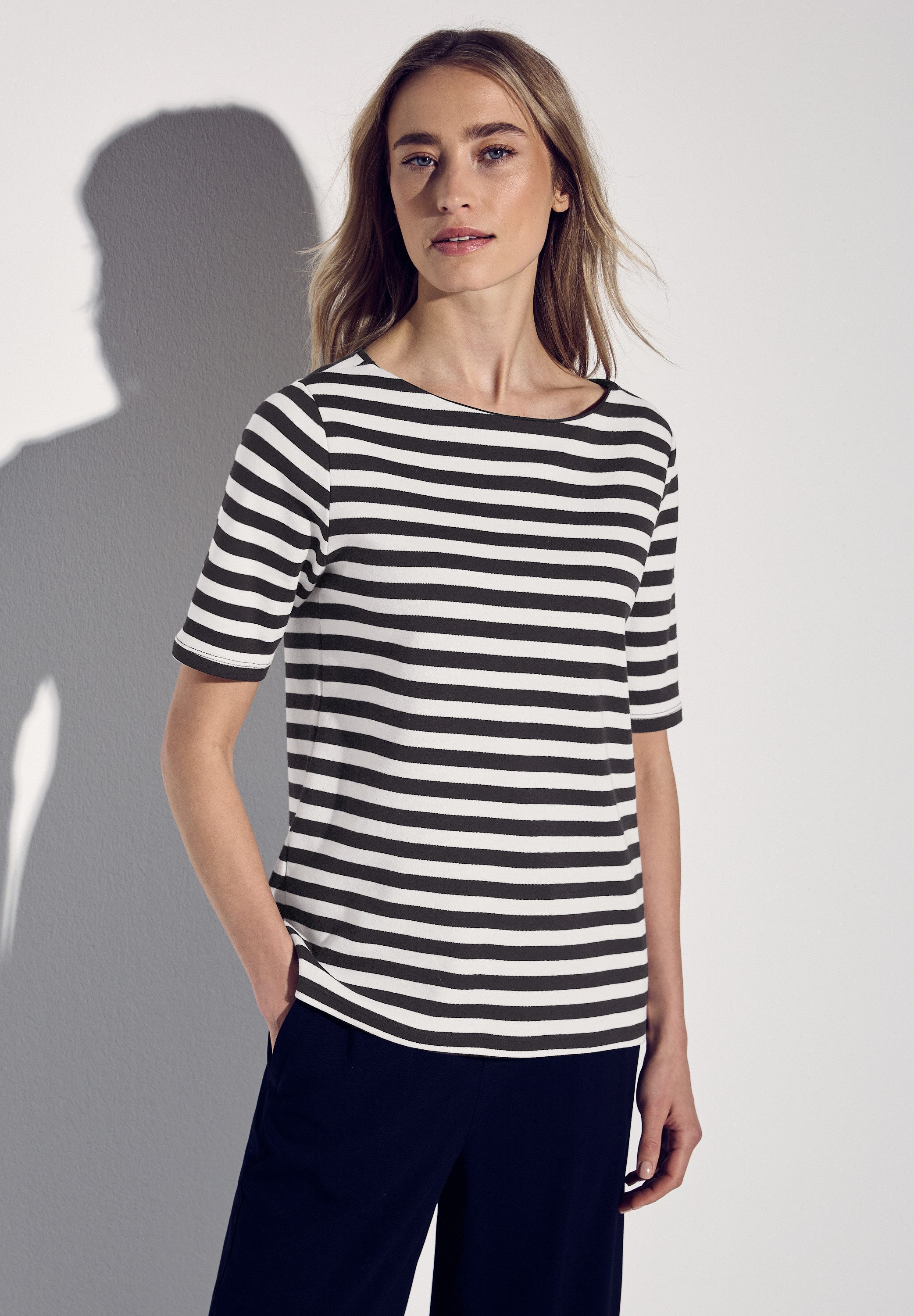 STREET ONE Rundhalsshirt, aus reiner Baumwolle günstig online kaufen