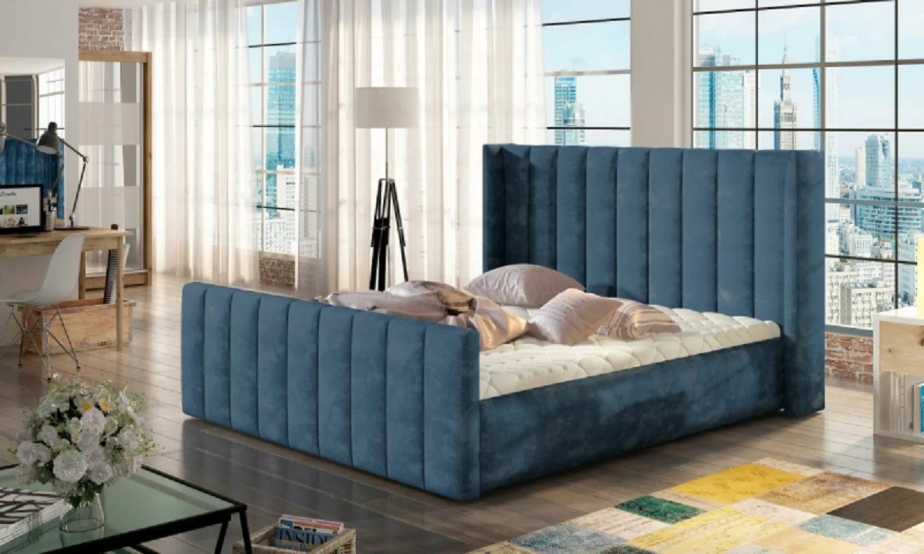 ROYAL24_MARKT Polsterbett - Entspannter Schlaf / Luxuriöses Polsterbett zum günstig online kaufen
