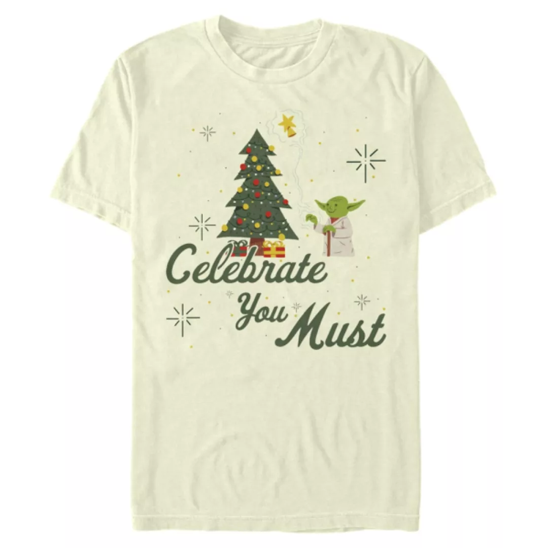 Star Wars - Yoda Celebrate You Must - Weihnachten - Männer T-Shirt günstig online kaufen