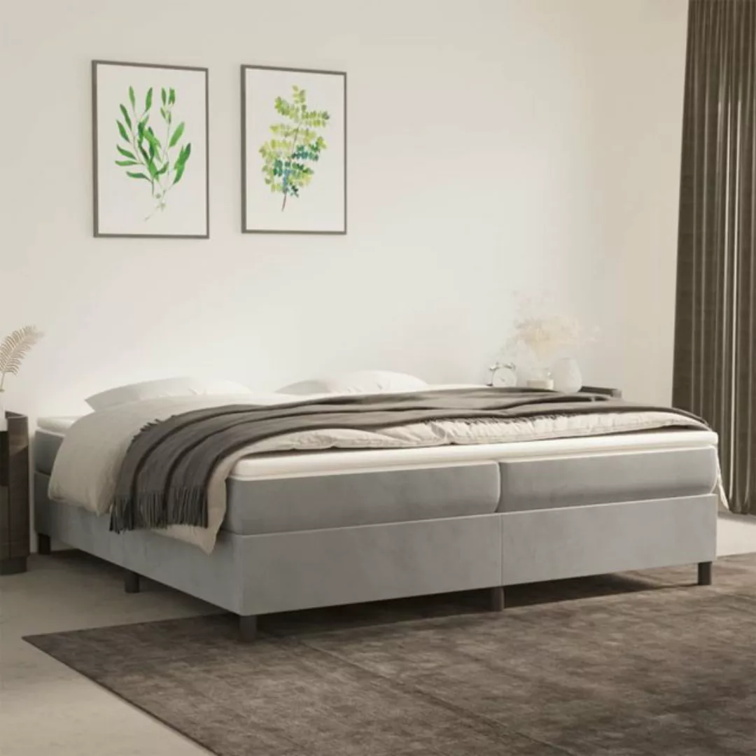 Vidaxl Boxspringbett Hellgrau 200x200 Cm Samt günstig online kaufen