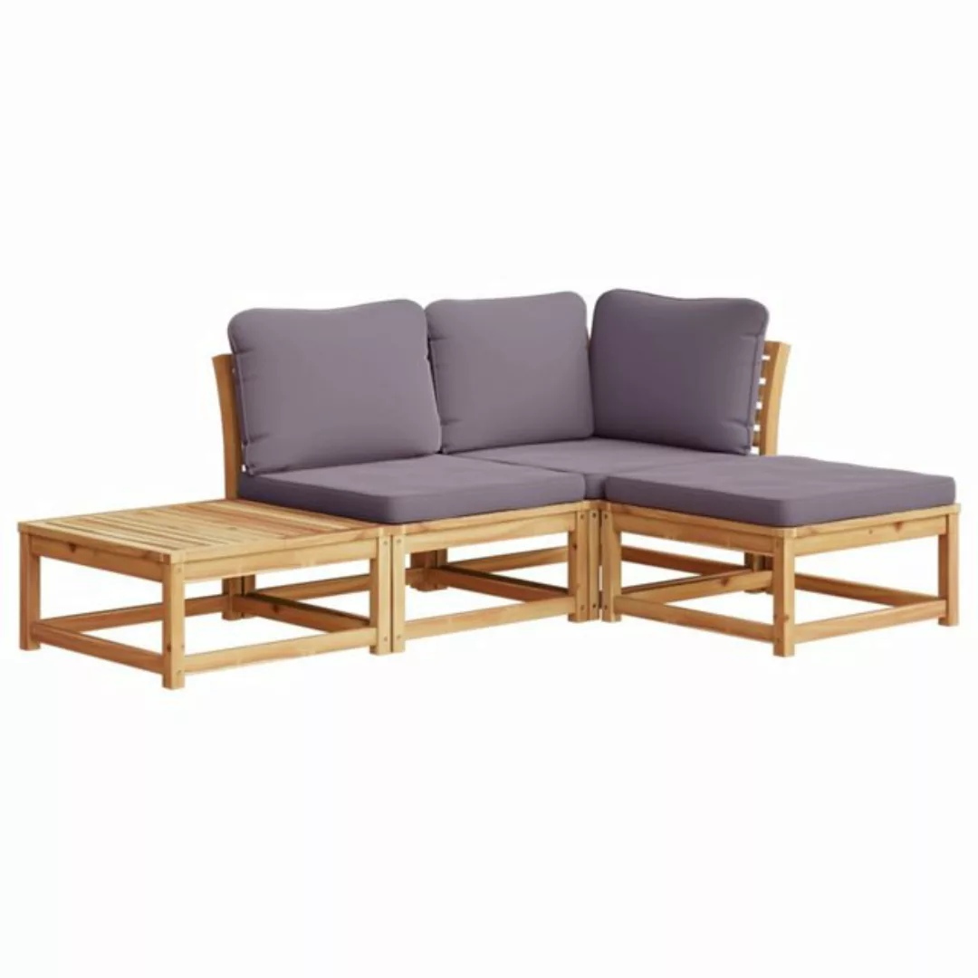 vidaXL Sofaelement 4-tlg. Garten-Lounge-Set mit Kissen Massivholz (1 St) günstig online kaufen