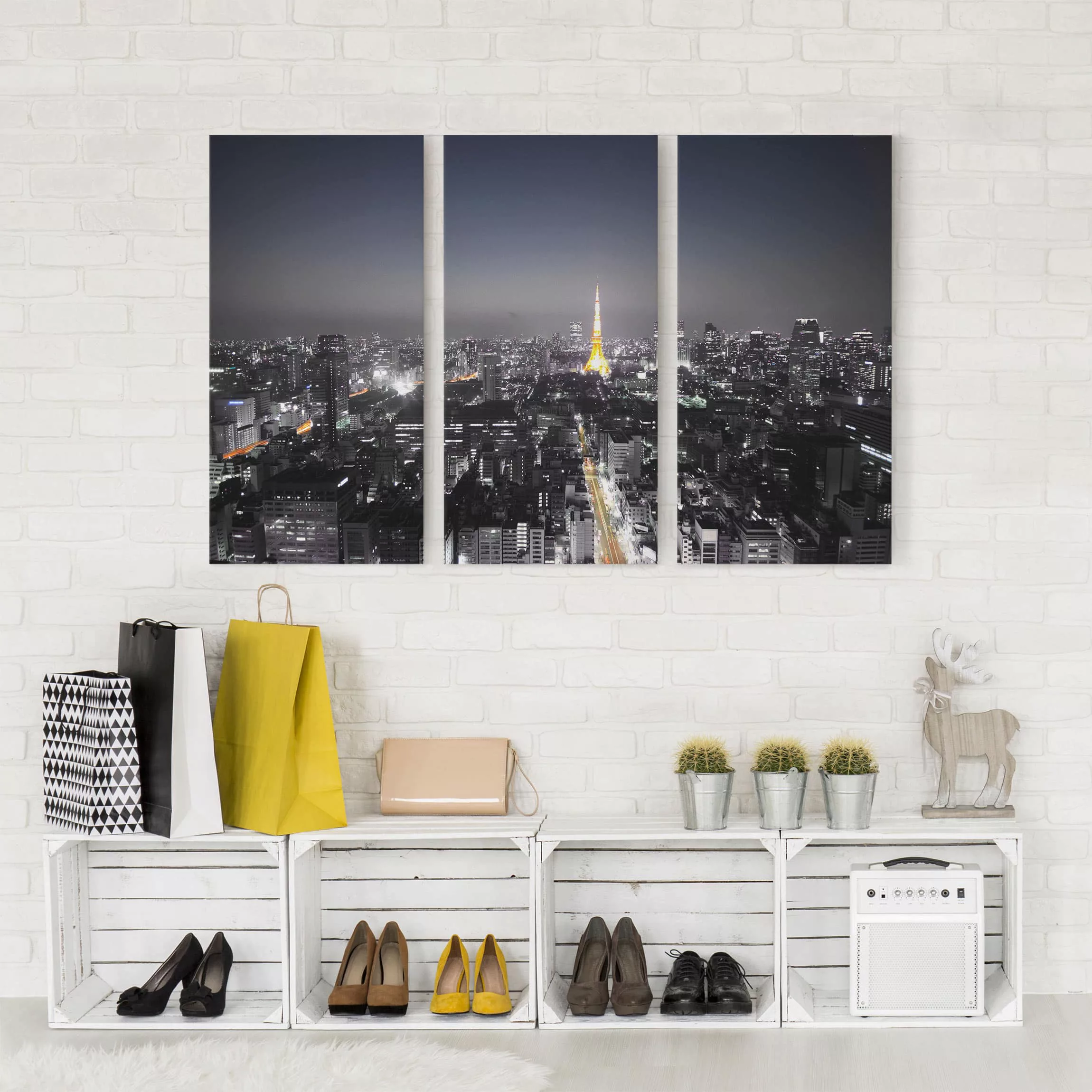 3-teiliges Leinwandbild Architektur & Skyline - Querformat Tokio günstig online kaufen