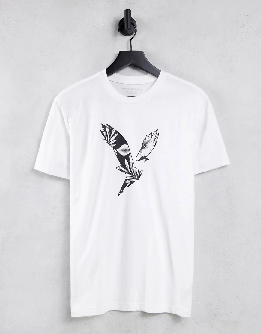 American Eagle – Core – T-Shirt in Weiß mit Adler-Logoprint günstig online kaufen