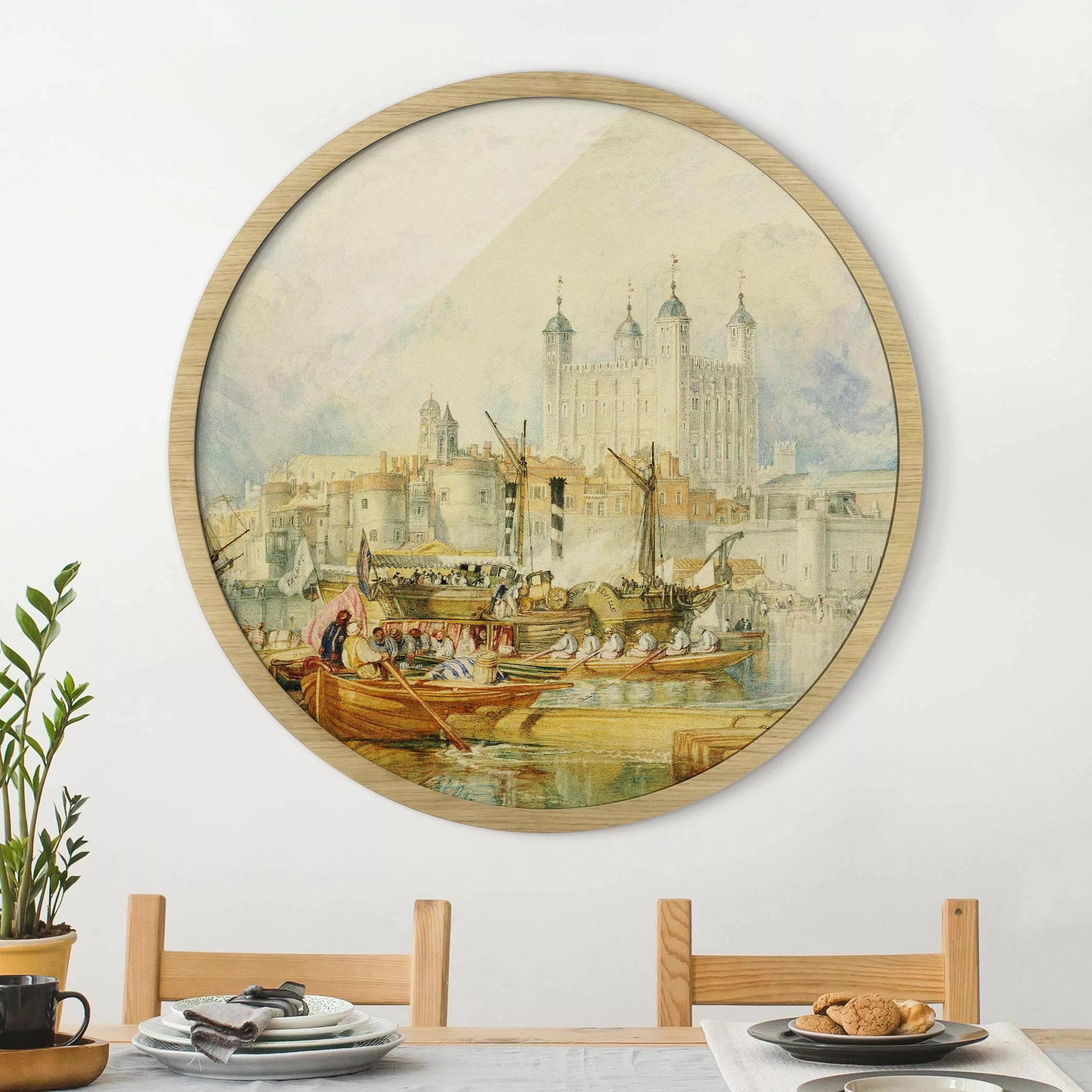 Rundes Bild mit Rahmen William Turner - Tower of London günstig online kaufen