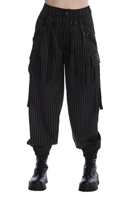 Banned Stoffhose Everlee Pinstripe Punk Gothic Nadelstreifen Baggy günstig online kaufen