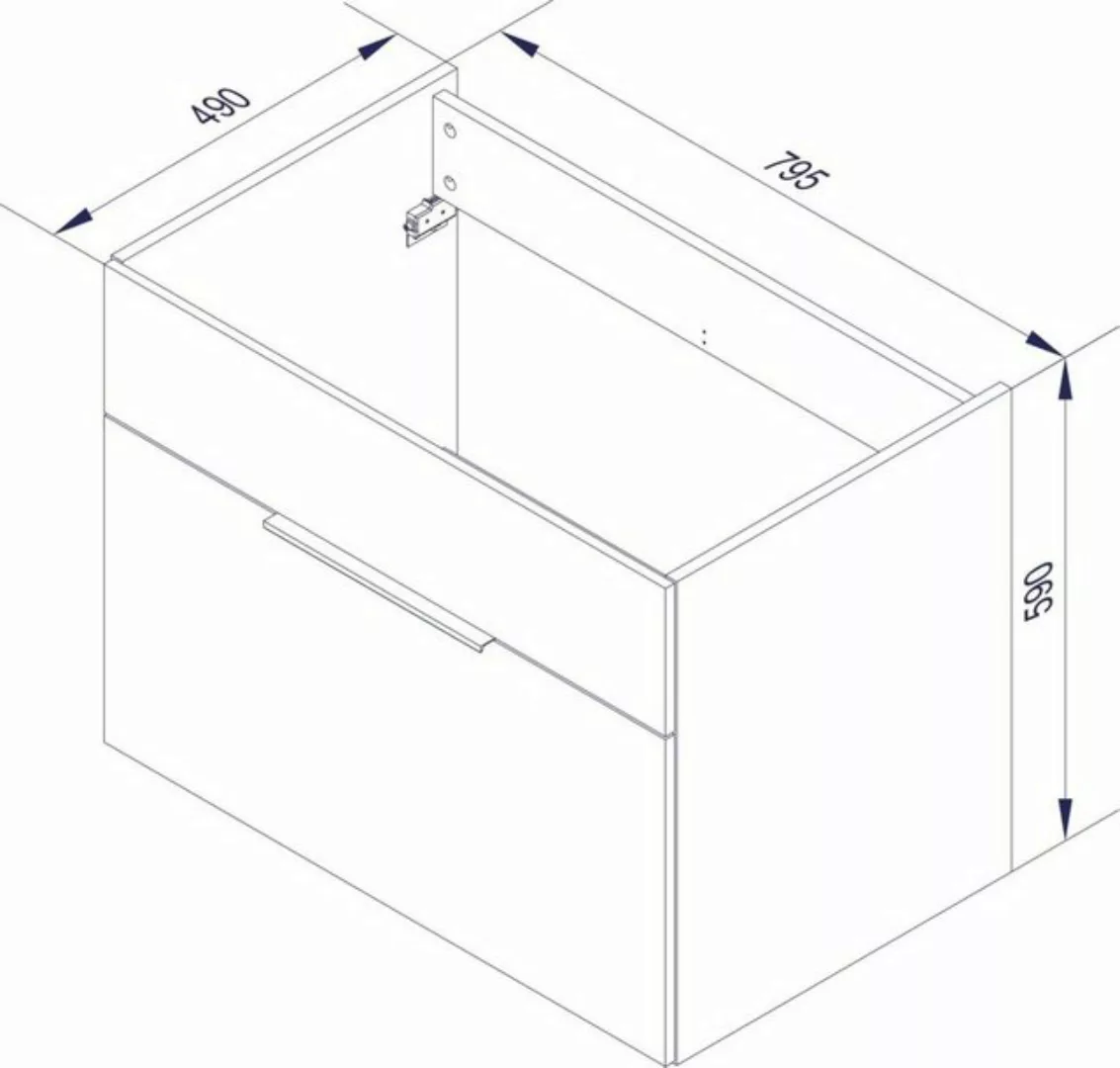 FACKELMANN Waschbeckenunterschrank Kara Badmöbel Glasfront günstig online kaufen