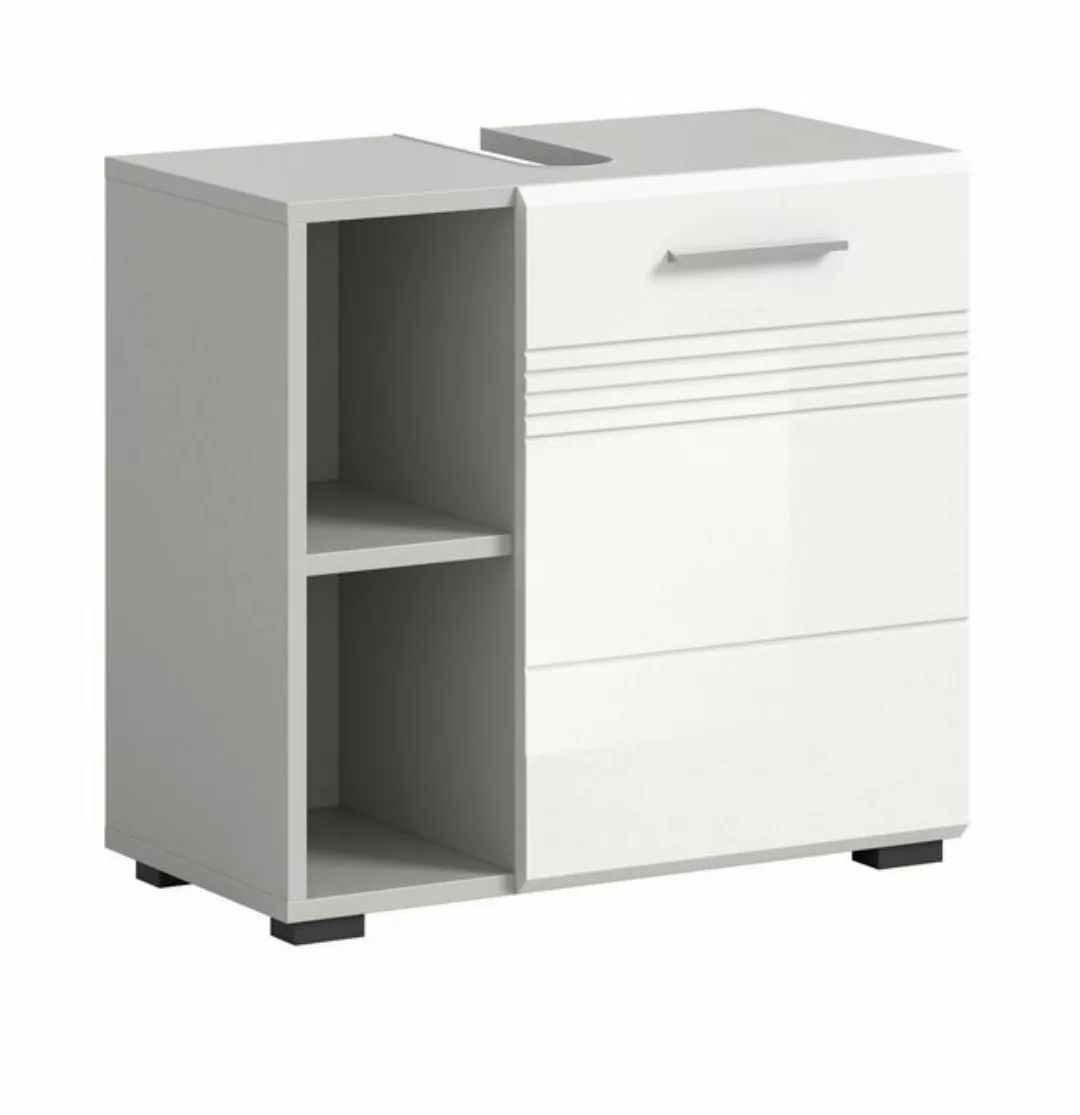 Inn.Furn Waschbeckenunterschrank Carlo (in weiß Hochglanz und grau, 60 cm) günstig online kaufen