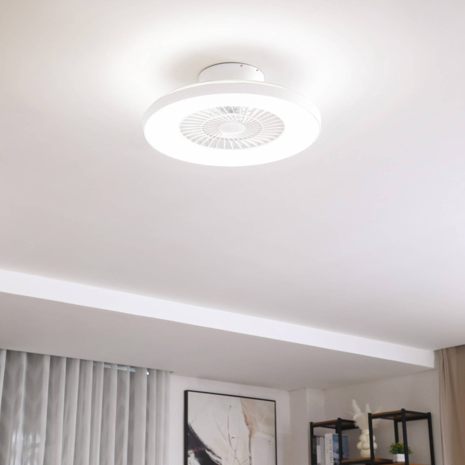 Lindby Smart LED-Deckenventilator Paavo, weiß, leise, Tuya günstig online kaufen