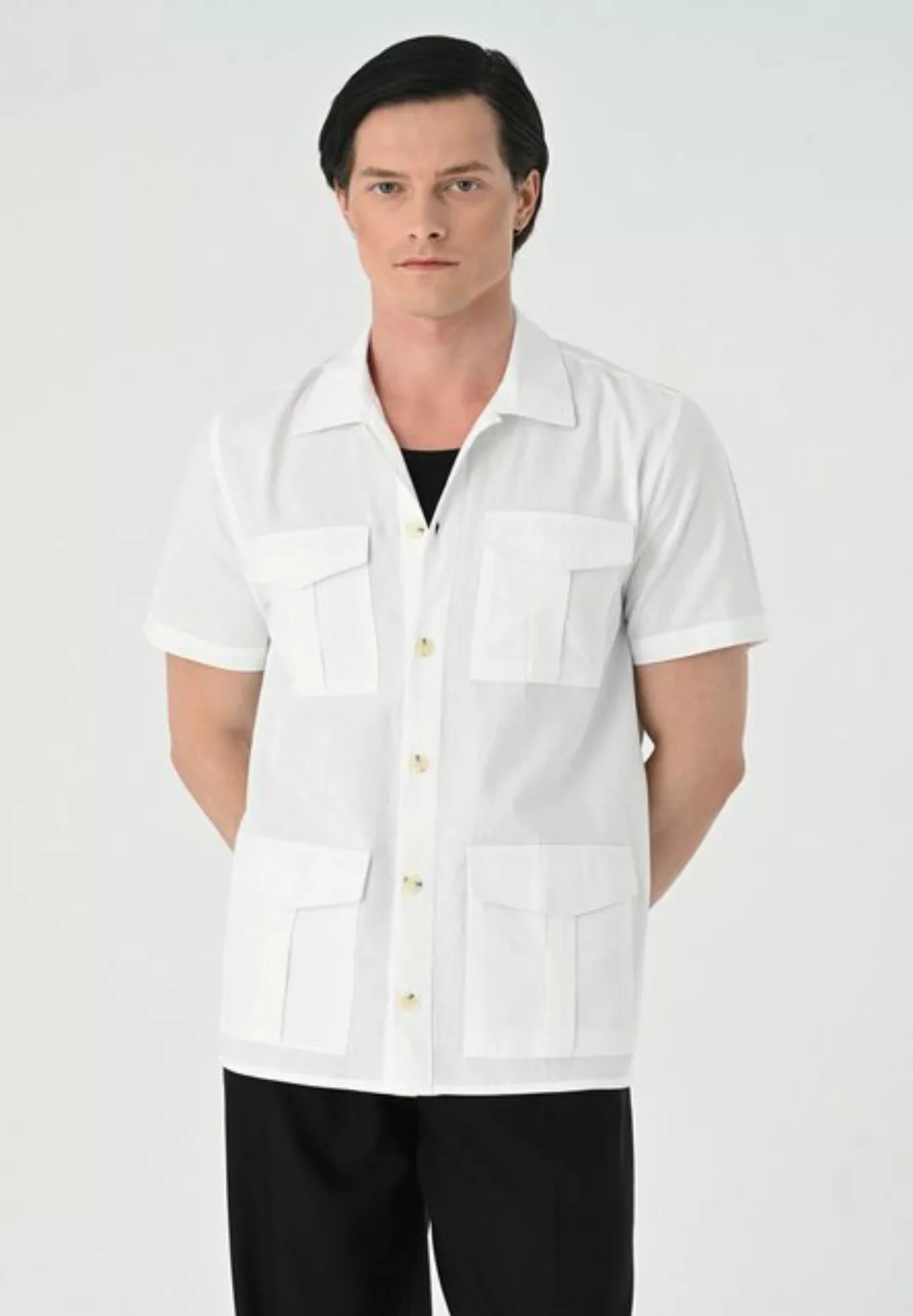 Antioch Blusenshirt Lapel Collar - Short Sleeve - Regular Fit günstig online kaufen