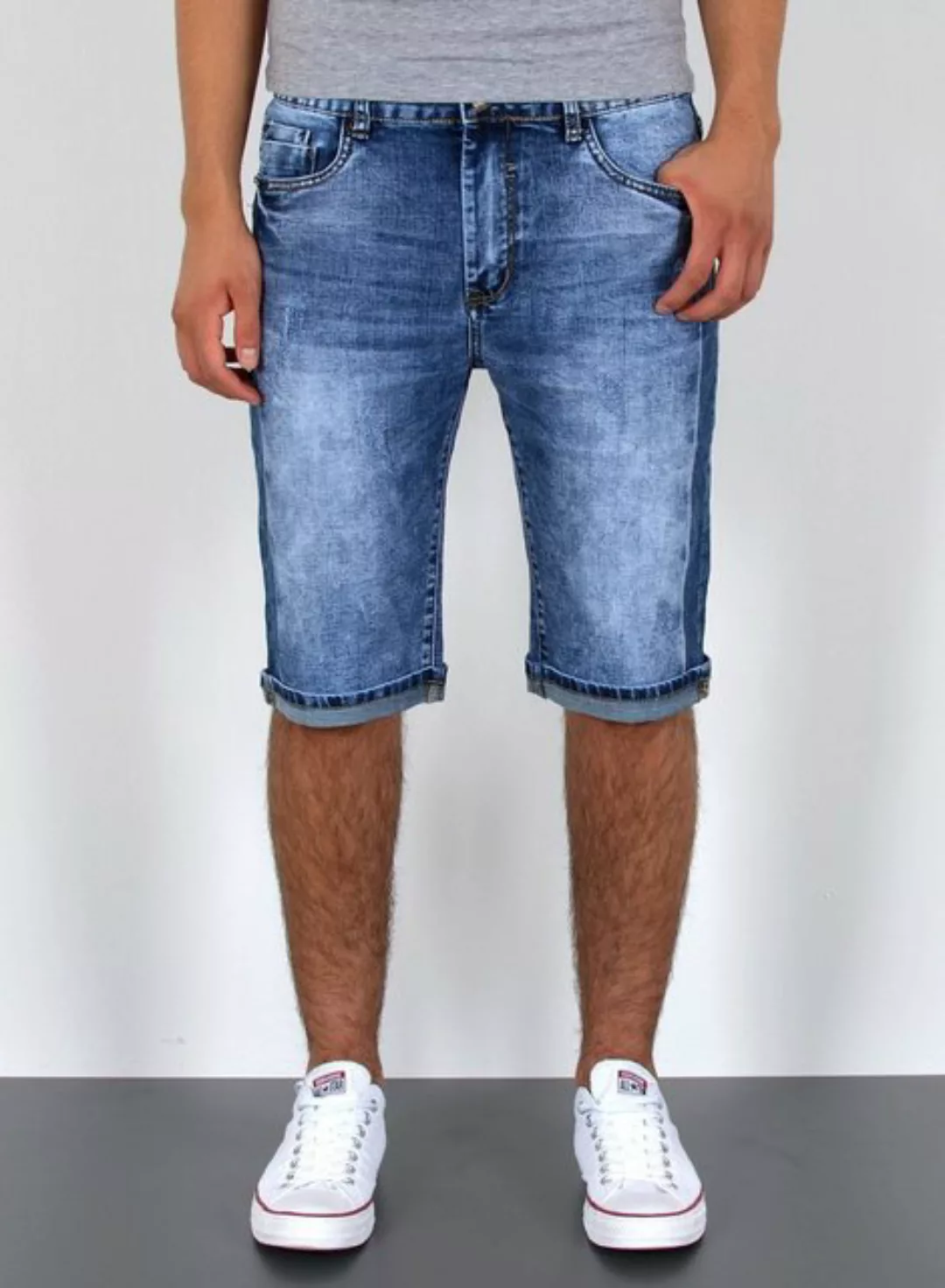 ESRA Jeansshorts Herren Sommerhose Jeans Shorts Herren Jeans-Shorts Stretch günstig online kaufen