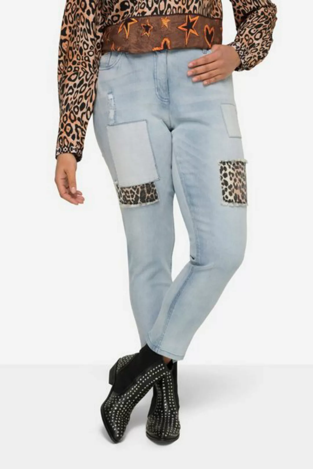 Angel of Style Regular-fit-Jeans 7/8-Jeans Slim Fit Leo-Patches 5-Pocket günstig online kaufen