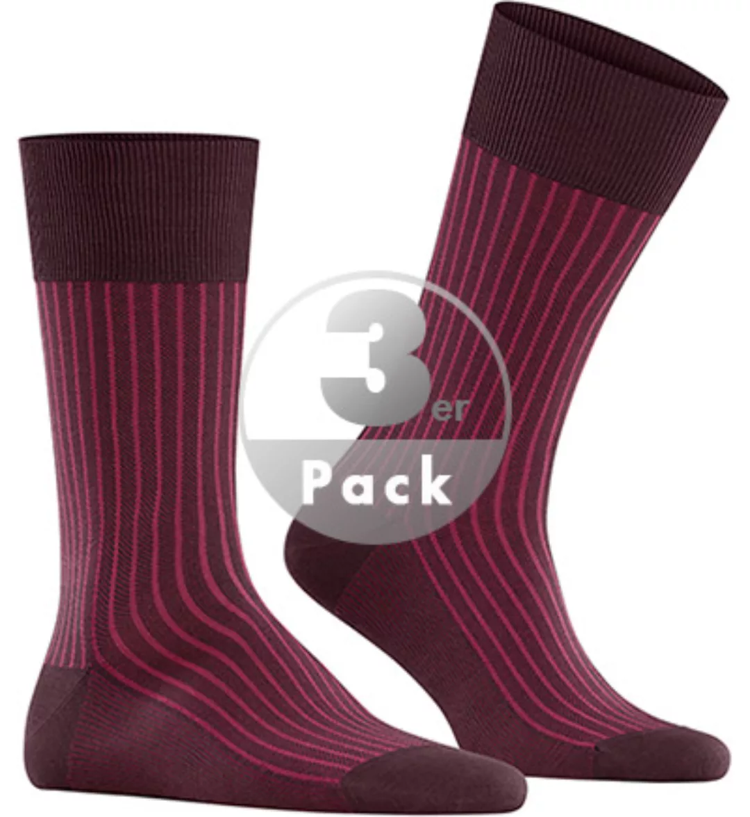 FALKE Oxford Stripe Herren Socken, 47-48, Rot, Rippe, Baumwolle, 13379-8597 günstig online kaufen