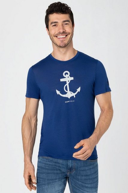 SUPER.NATURAL Print-Shirt Merino T-Shirt M ANCHOR TEE atmungsaktiver Merino günstig online kaufen