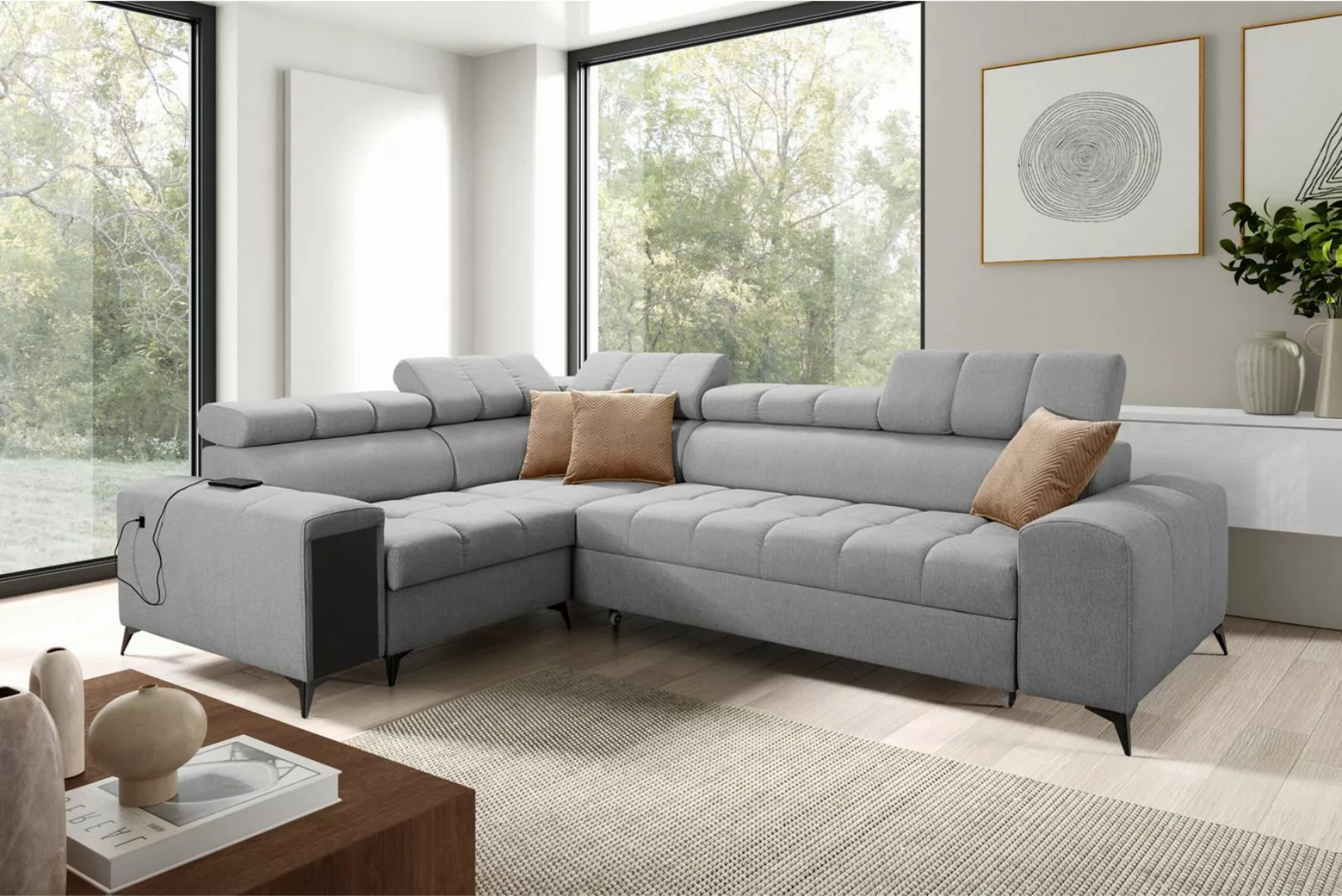 Kaiser Möbel Ecksofa Elegantes Ecksofa mit modischer Steppung,GRECO II Avra günstig online kaufen