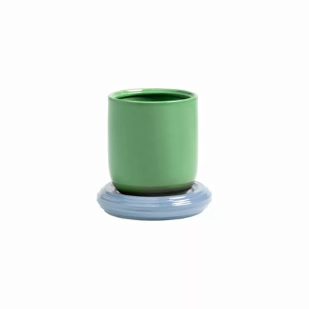 Blumentopf Churros keramik grün / Ø 14.5 x H 15 cm - Steinzeug - & kleverin günstig online kaufen