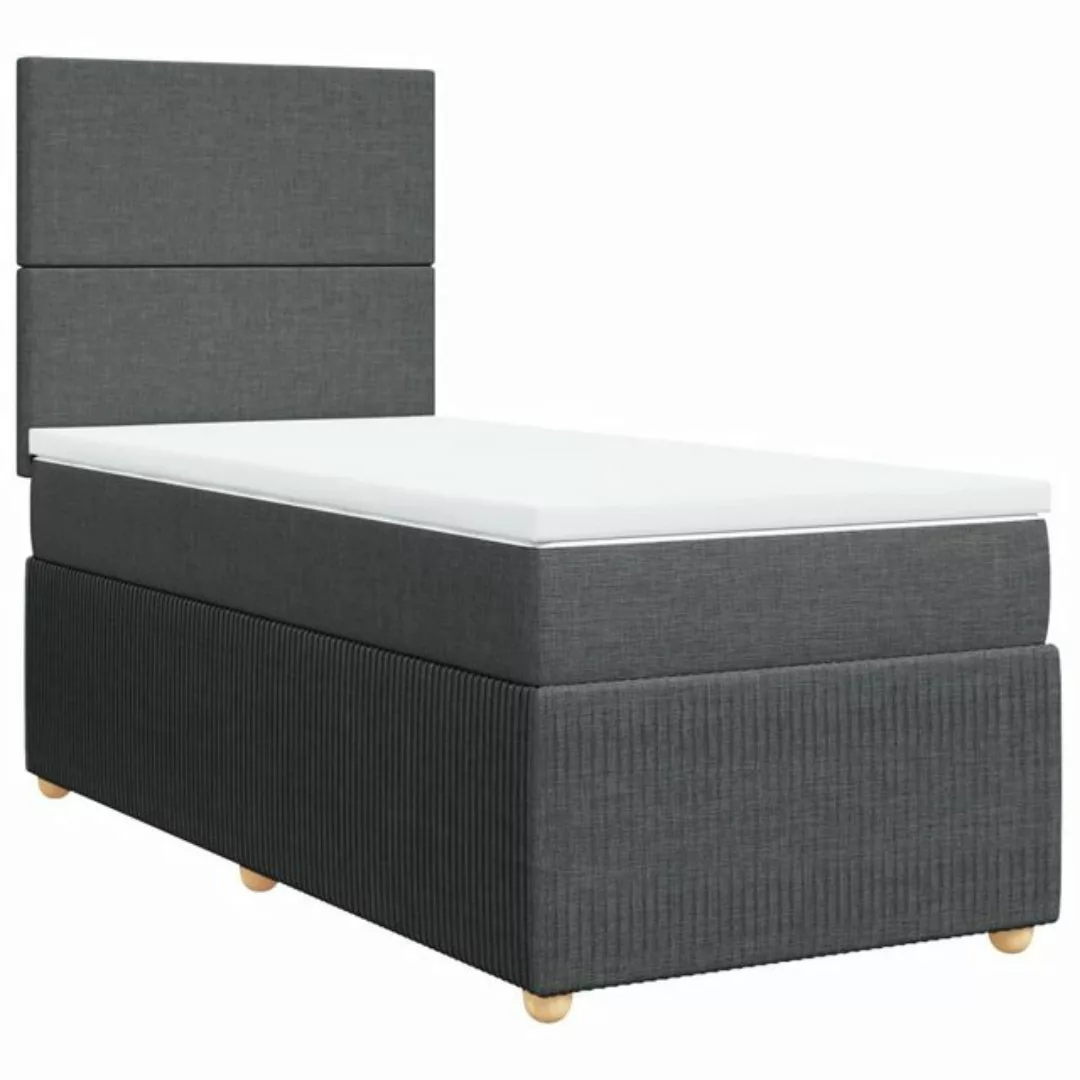 vidaXL Bett Boxspringbett mit Matratze Dunkelgrau 80x200 cm Stoff günstig online kaufen