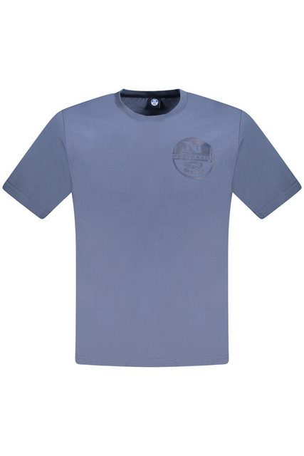 North Sails T-Shirt Herren Kurzarm T-Shirt Blau mit Logo und Print – günstig online kaufen