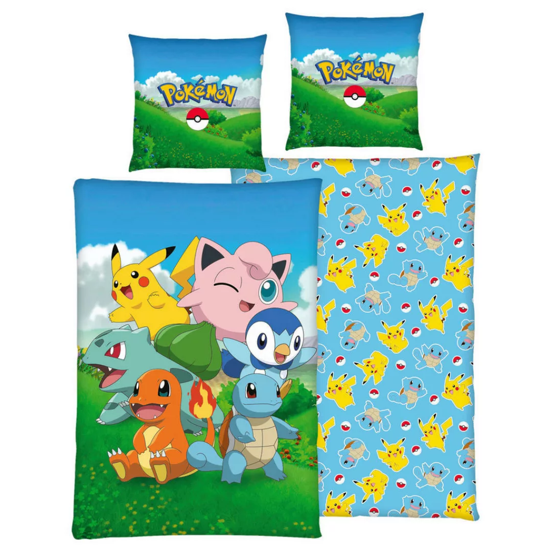 Baumwoll Wende Bettwäsche Pokémon Renforce Multi Baumwolle B/L: ca. 135x200 günstig online kaufen