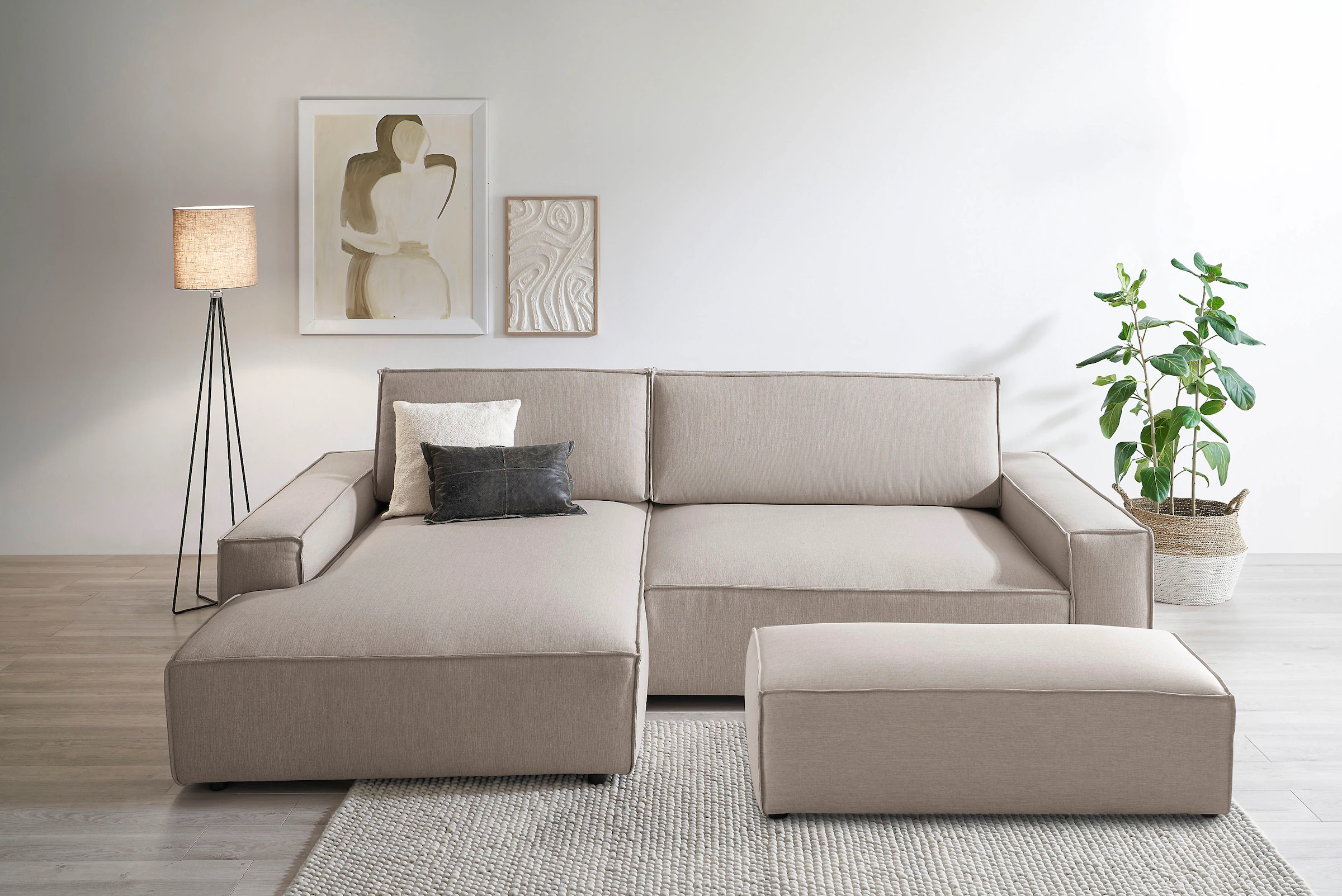 Home affaire Polsterecke »NEU: SHERWOOD XXL tief, L-Form mit Schlaffunktion günstig online kaufen