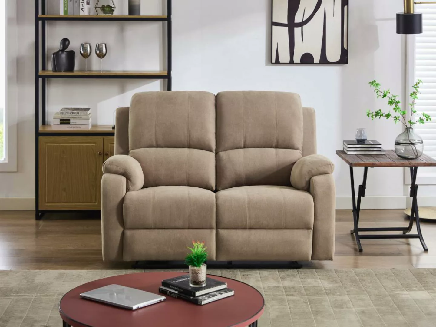 Relaxsofa 2-Sitzer - Mikrofaser - Taupe - BRODY günstig online kaufen