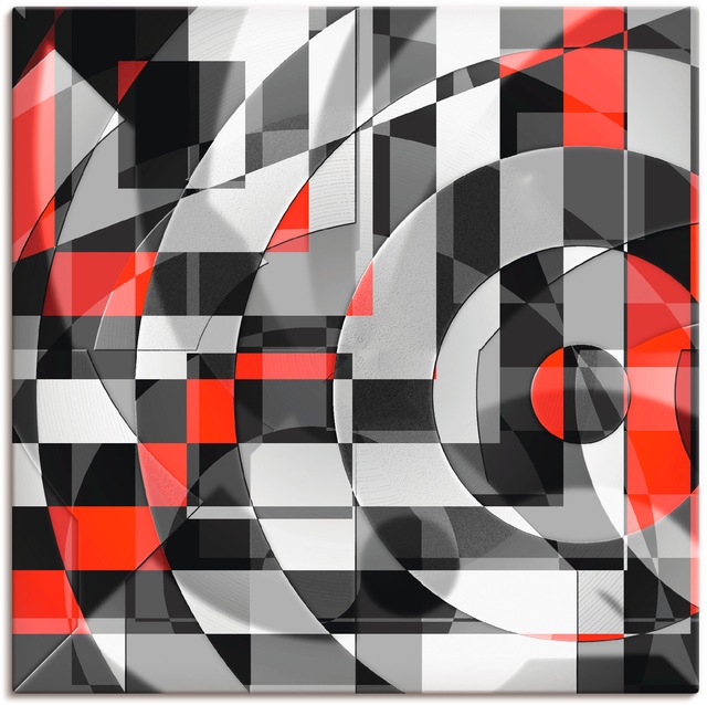 Artland Wandbild "Schwarz weiß trifft rot Version 1", Muster, (1 St.) günstig online kaufen