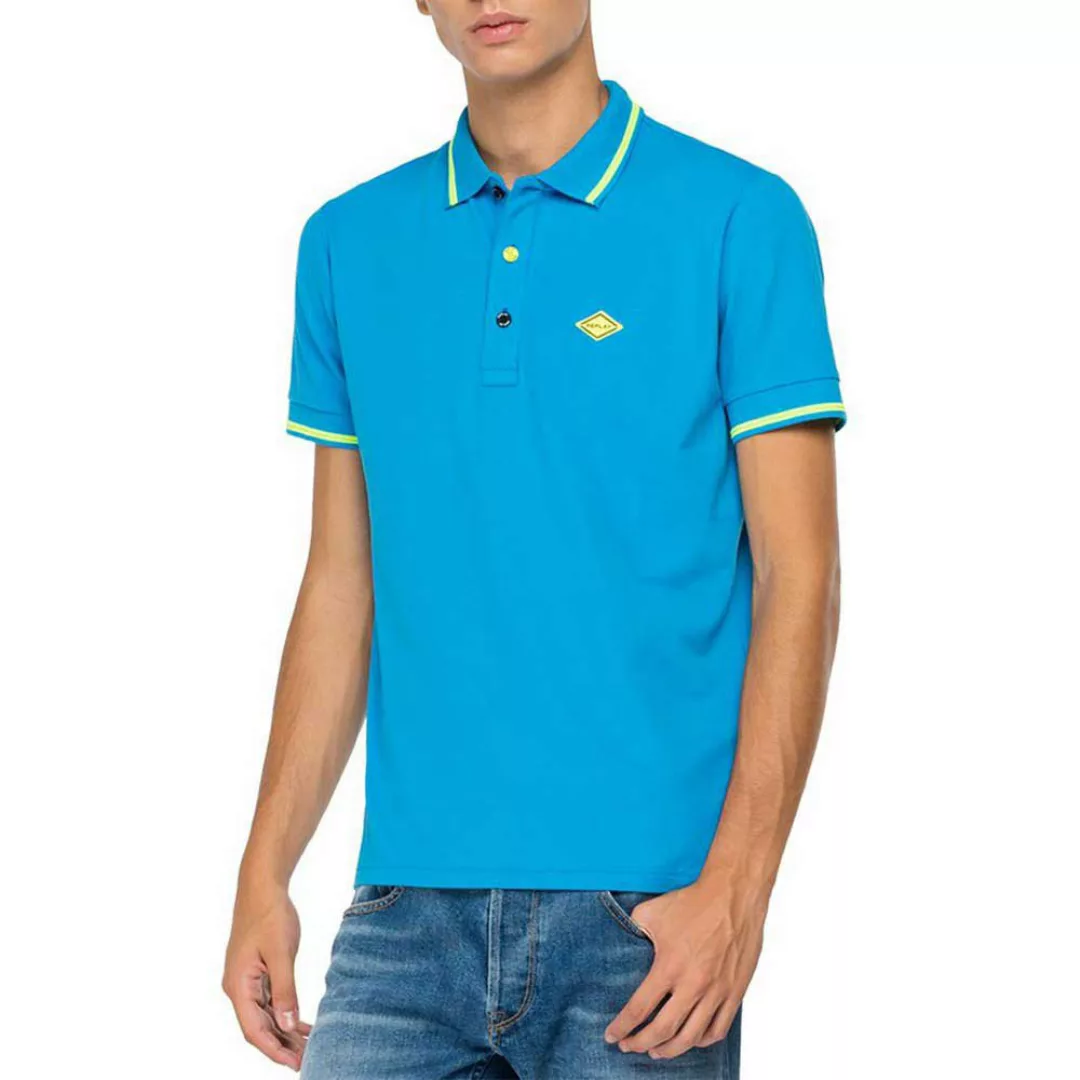 Replay Kurzarm Polo Shirt M Sky Blue günstig online kaufen